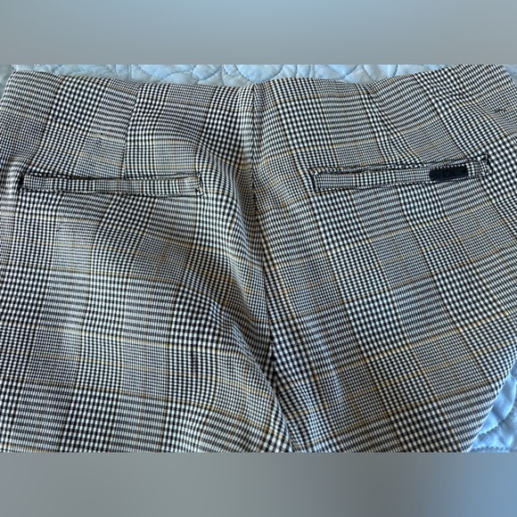 CALVIN KLIEN TWILL High RISE PULL ON PANTS BLACK CAMEL AND IVORY - Picture 6 of 9